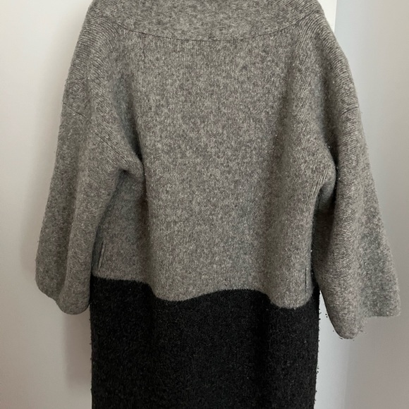 ZADIG alpaca wool cardigan, color block in grey and dark grey - Picture 2 of 3